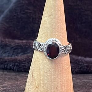 Mozambique Garnet Sterling Silver Ring 10